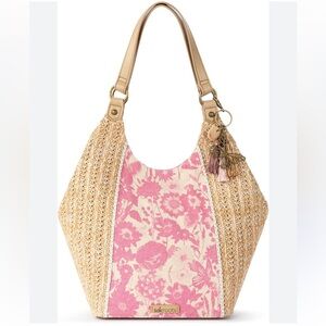 Sakroots the Sak Roma Floral Straw & Canvas Hobo Bag
#A